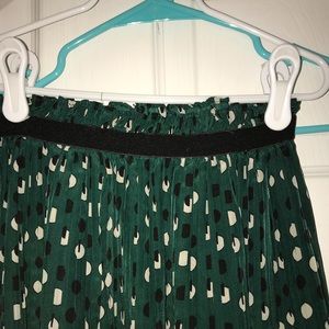 Forever 21 Pleated Polka Dot Midi Skirt
